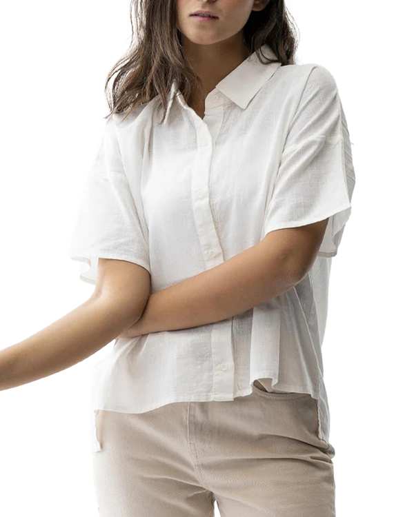 شومیز زنانه آستین کوتاه سفید آر ان اس RNS کد 11272431