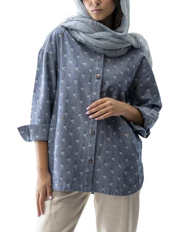 شومیز زنانه سرمه ای آر ان اس RNS کد 11272460