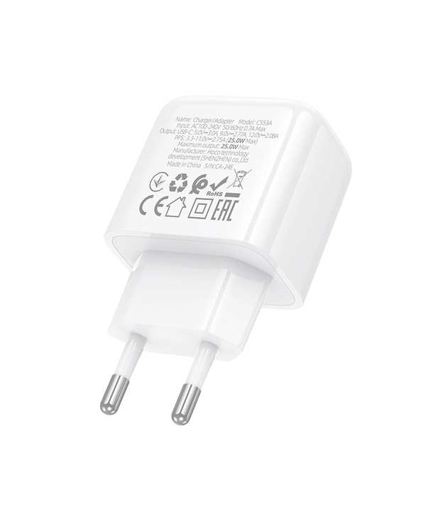 شارژر دیواری 25 وات سفید هوکو hoco مدل CS53A USB - تصویر 6