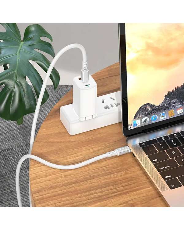 کابل شارژ 60 وات USB-C به USB-C سفید هوکو hoco مدل X85 - تصویر 3