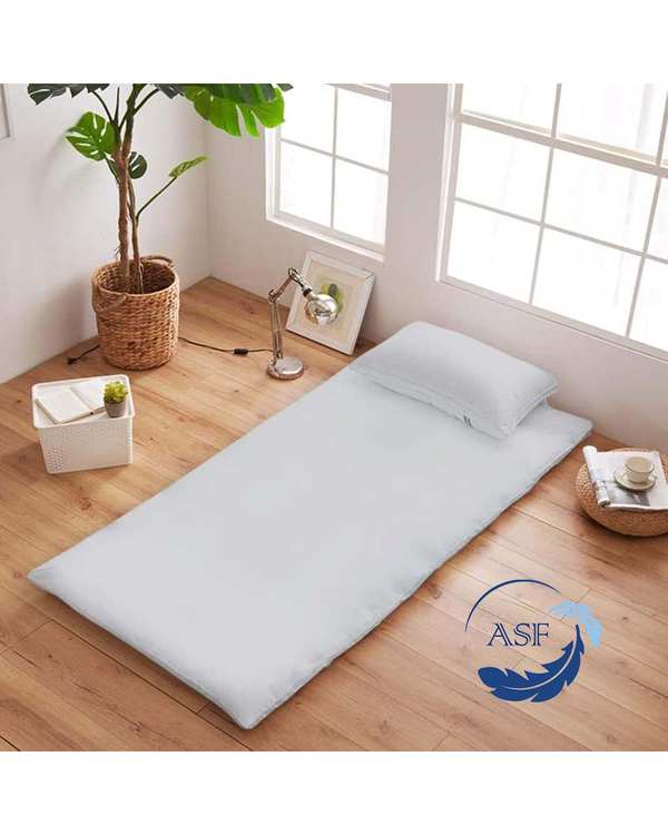 تشک ژاپنی طبی یک نفره سایز 90*200 سفید ای اس اف ASF مدل ZENTO به همراه روبالشی