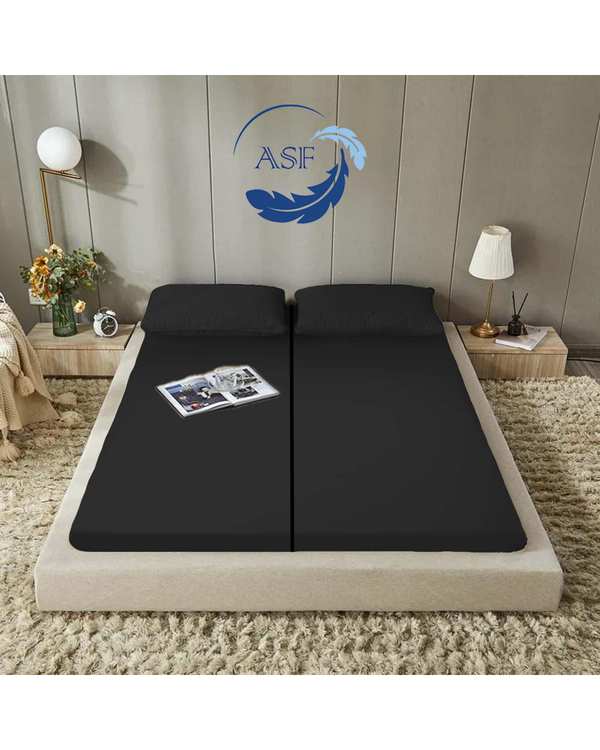 تشک ژاپنی طبی دو نفره سایز 160*200 مشکی ای اس اف ASF مدل ZENTO به همراه روبالشی