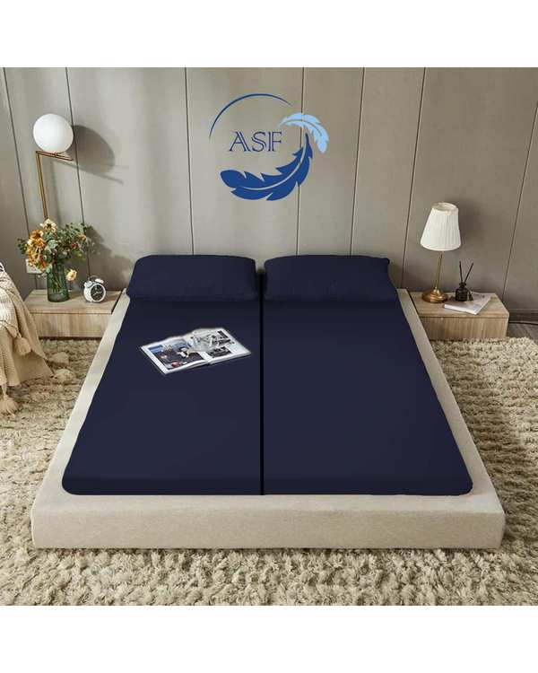 تشک ژاپنی طبی دو نفره سایز 160*200 سرمه ای ای اس اف ASF مدل ZENTO Max به همراه روبالشی