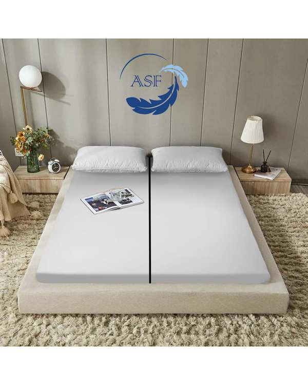 تشک ژاپنی طبی دو نفره سایز 180*200 سفید ای اس اف ASF مدل ZENTO به همراه روبالشی