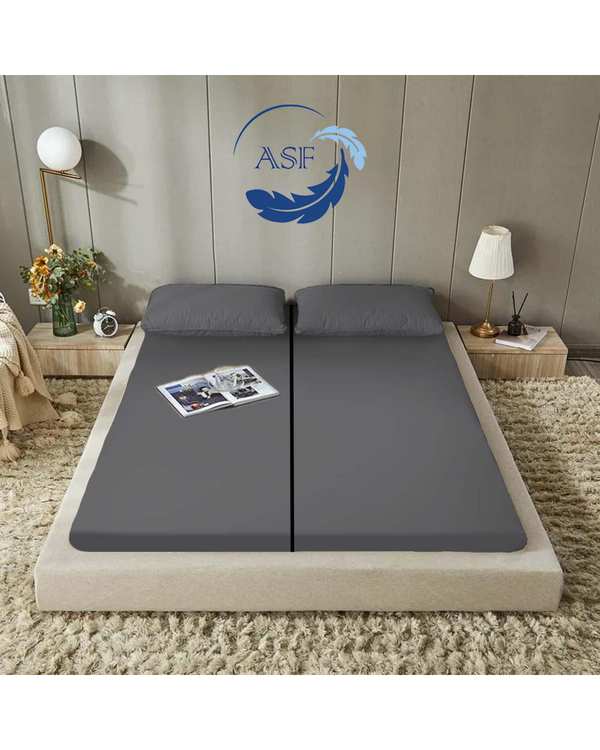 تشک ژاپنی طبی دو نفره سایز 180*200 طوسی ای اس اف ASF مدل ZENTO به همراه روبالشی