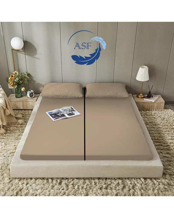 تشک ژاپنی طبی دو نفره سایز 180*200 بژ ای اس اف ASF مدل ZENTO به همراه روبالشی