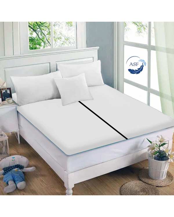 تشک تاپر فوم طبی دو نفره سایز 160*200 سفید ای اس اف ASF مدل LUMO Max به همراه روبالشی