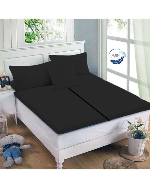 تشک تاپر فوم طبی دو نفره سایز 160*200 مشکی ای اس اف ASF مدل LUMO Max به همراه روبالشی