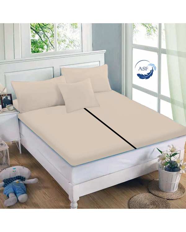 تشک تاپر فوم طبی دو نفره سایز 160*200 کرم ای اس اف ASF مدل LUMO Max به همراه روبالشی