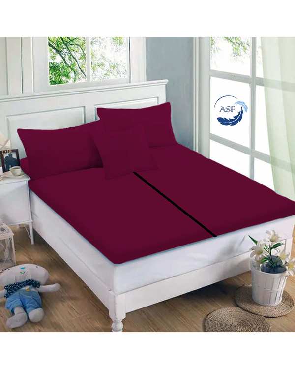 تشک تاپر فوم طبی دو نفره سایز 160*200 زرشکی ای اس اف ASF مدل LUMO Max به همراه روبالشی