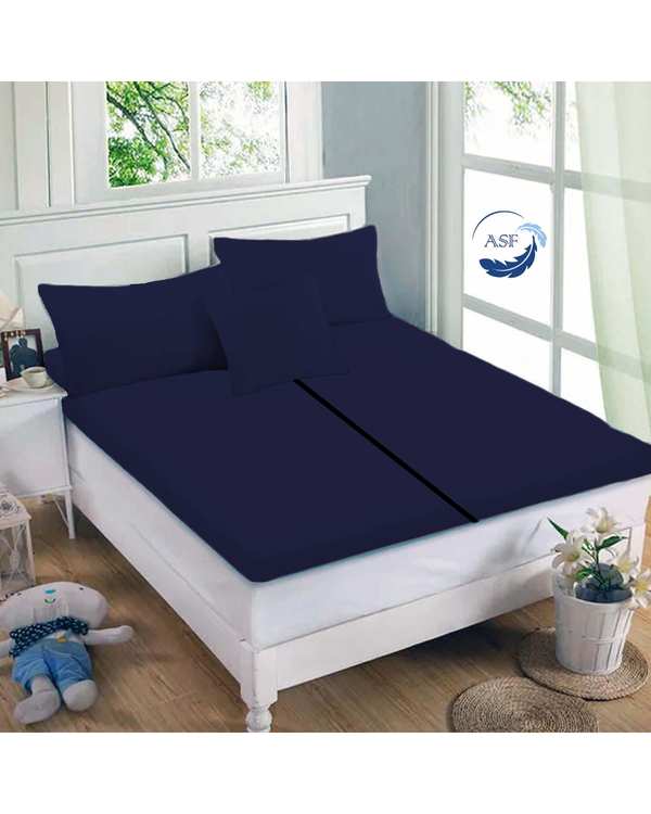 تشک تاپر فوم طبی دو نفره سایز 180*200 سرمه ای ای اس اف ASF مدل LUMO به همراه روبالشی