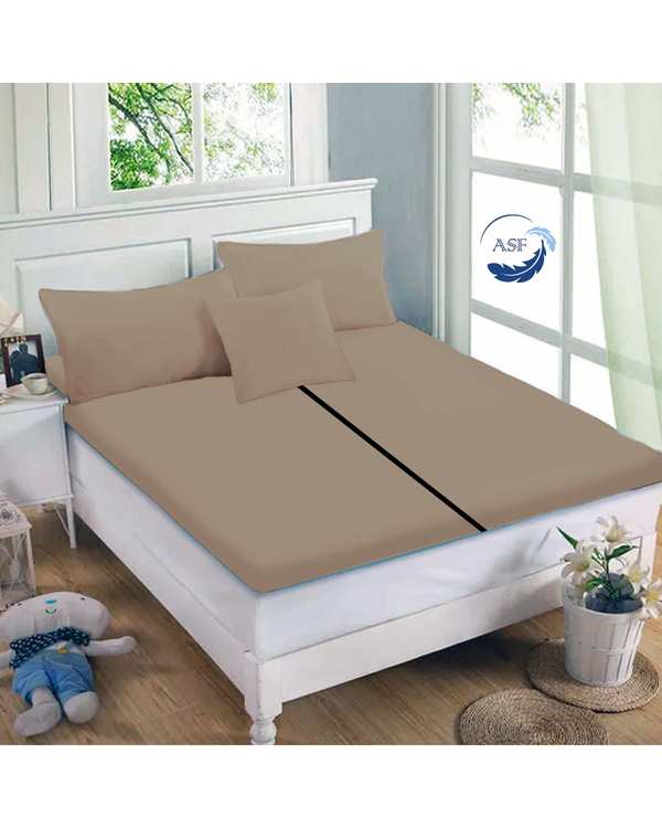 تشک تاپر فوم طبی دو نفره سایز 180*200 بژ ای اس اف ASF مدل LUMO Max به همراه روبالشی