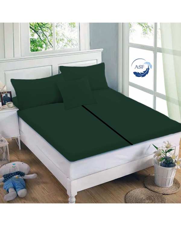 تشک تاپر فوم طبی دو نفره سایز 180*200 سبز تیره ای اس اف ASF مدل LUMO Max به همراه روبالشی