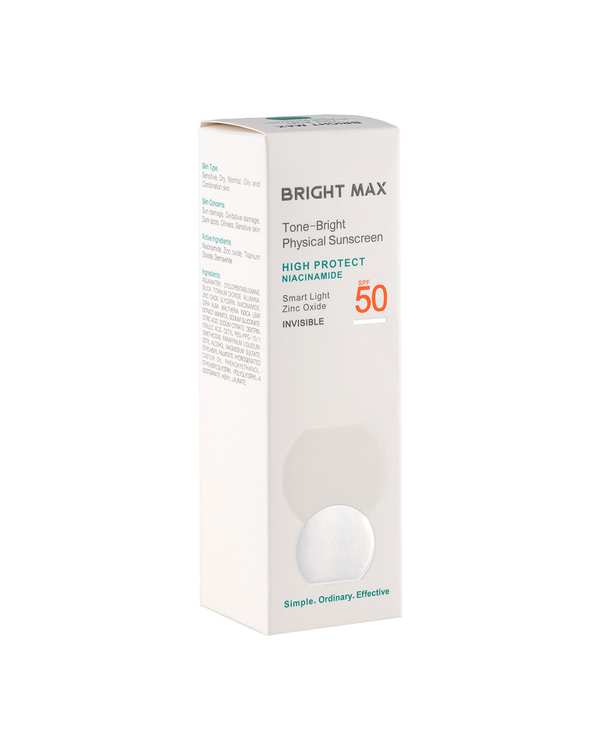 کرم ضد آفتاب فیزیکال بی رنگ SPF50 برایت مکس Bright Max مدل Tone Bright حجم 40ml - تصویر 6