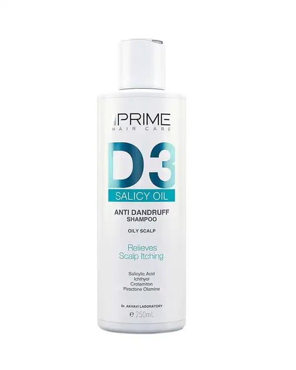 شامپو مو ضد شوره چرب پرایم Prime مدل Salicy Oil D3 حجم 250ml