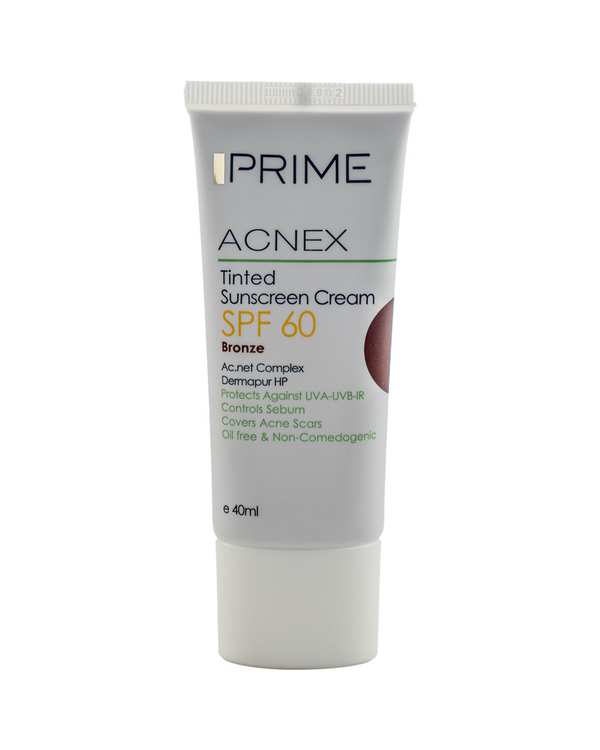 کرم ضد آفتاب رنگی SPF60 فاقد چربی پرایم Prime مناسب پوست چرب و مستعد جوش رنگ برنز