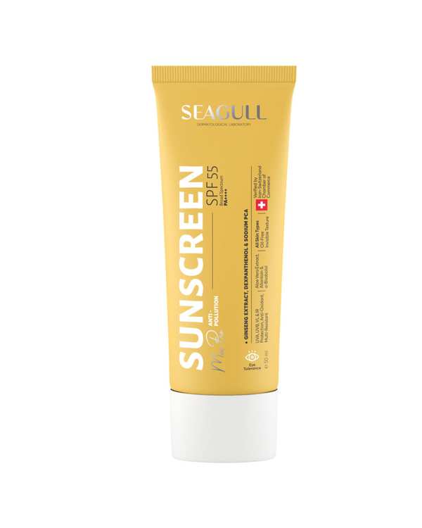 کرم ضد آفتاب بی رنگ مردانه SPF55 سی گل Seagull حجم 50ml