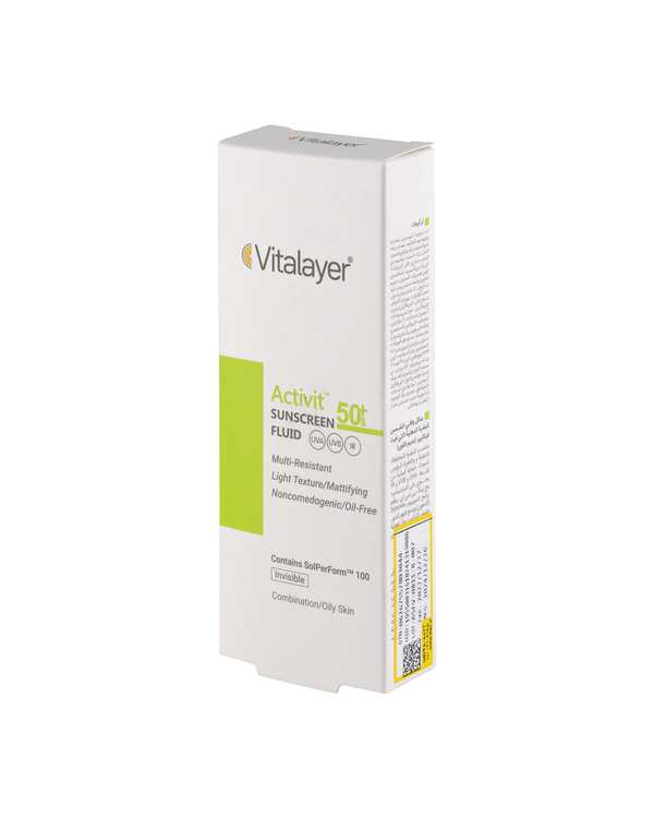 فلوئید ضد آفتاب بی رنگ SPF50 ویتالیر Vitalayer مدل اکتیویت مناسب پوست چرب و مستعد جوش حجم 50ml - تصویر 4