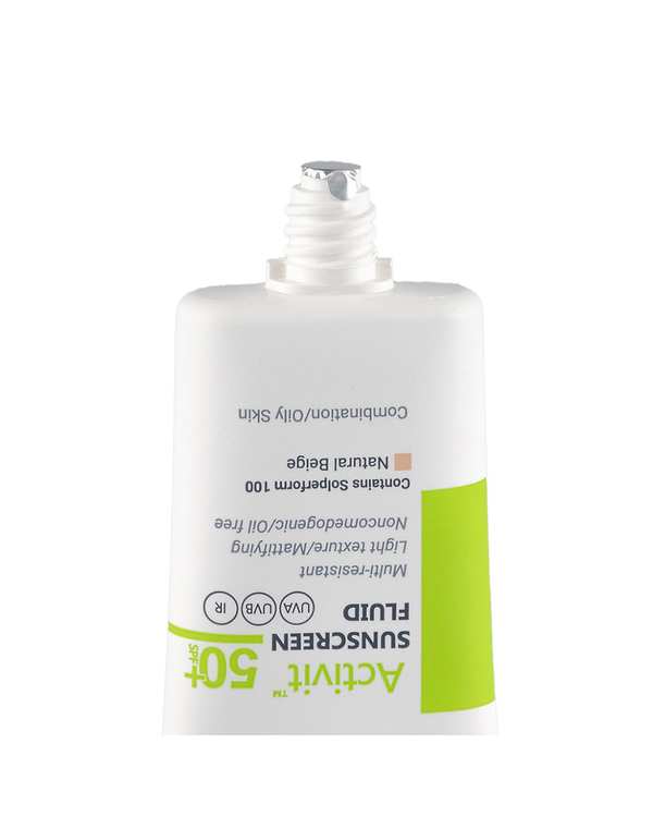 فلوئید ضد آفتاب رنگی SPF50 ویتالیر Vitalayer مدل اکتیویت مناسب پوست چرب و مستعد جوش بژ طبیعی حجم 50ml - تصویر 3
