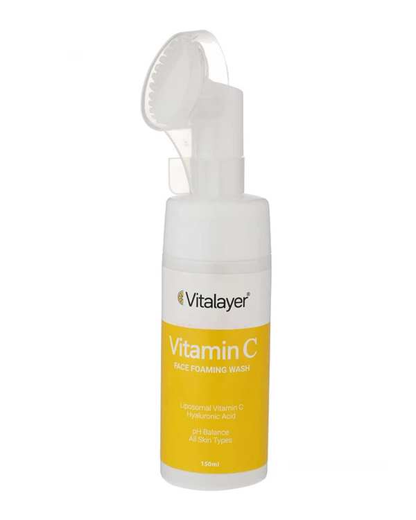 فوم شستشوی صورت ویتالیر Vitalayer حاوی ویتامین C و هیالورونیک اسید حجم 150ml