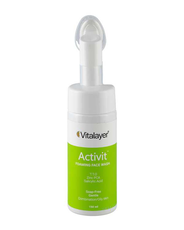 فوم شستشوی صورت ویتالیر Vitalayer مدل اکتی ویت مناسب پوست چرب 150ml