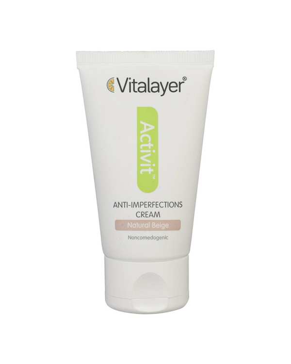 کرم ضد جوش رنگی ویتالیر Vitalayer مناسب پوست های چرب بژ طبیعی 40ml