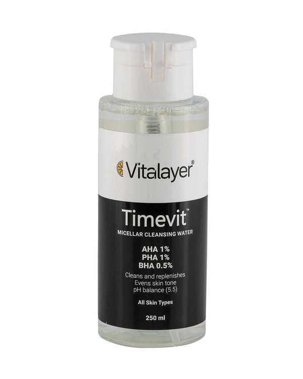 میسلار واتر ویتالیر Vitalayer مدل Timevit مناسب انواع پوست حجم 250ml