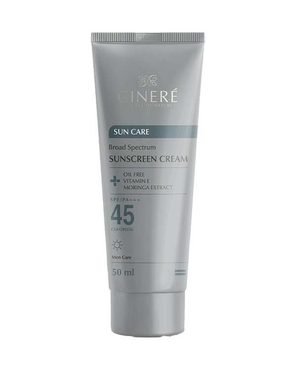 کرم ضد آفتاب بی رنگ مردانه SPF45+ سینره Cinere