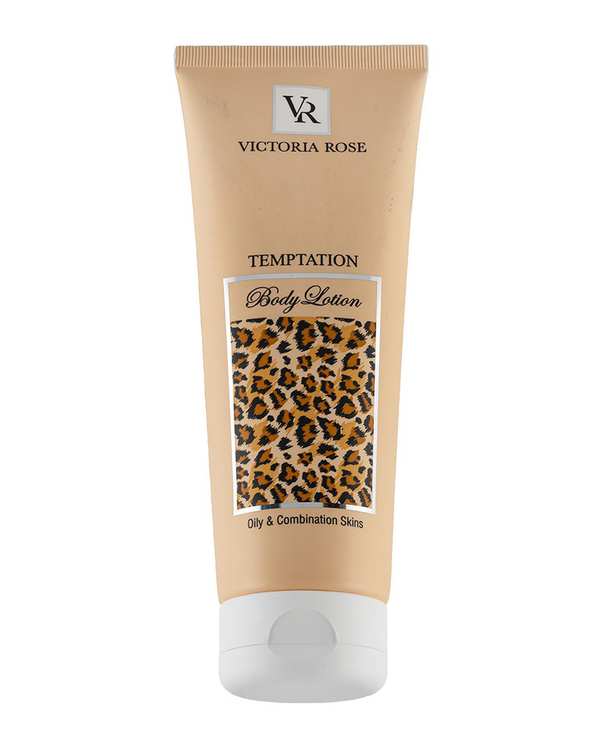لوسیون بدن ویکتوریا رز Victoria Rose مدل تیمپتیشن Temptation مناسب پوست های چرب و مختلط 250ml