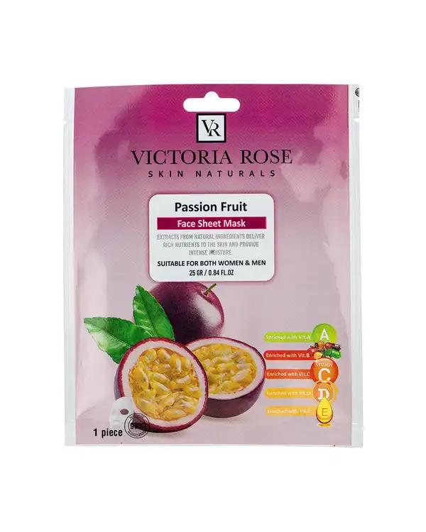 ماسک ورقه ای صورت ویکتوریا رز Victoria Rose حاوی عصاره پشن فروت حجم 25 گرم
