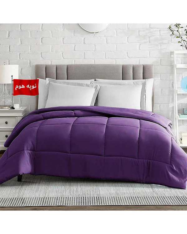 لحاف یک و نیم نفره یک تکه بنفش نوپه هوم Nopehome طرح مربع کد L01-2 مناسب عرض تشک 120