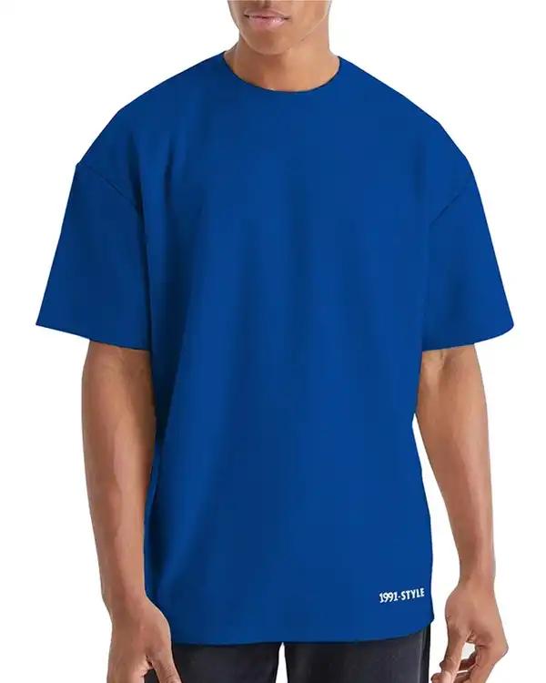 تی شرت مردانه اورسایز آبی کاربنی نوزده نود و یک 1991 مدل TS1963 DBL