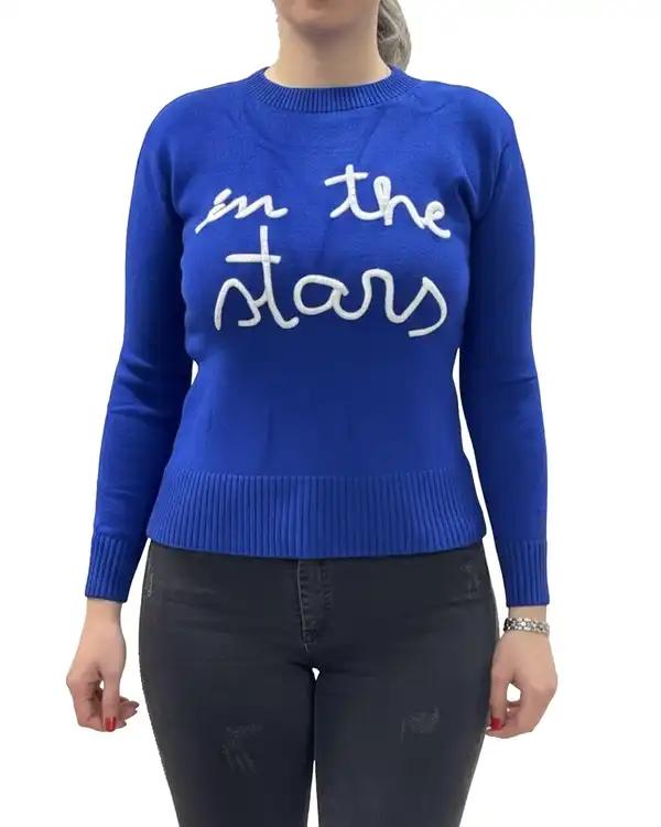 AT01 پلیور بافت زنانه آبی مدل