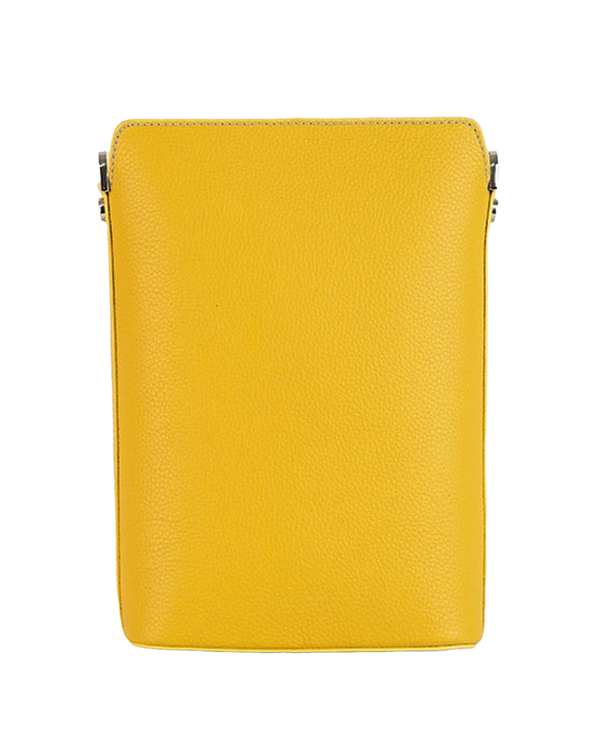 کیف چرم دوشی زنانه زرد برتونیکس Berttonix کد 4042