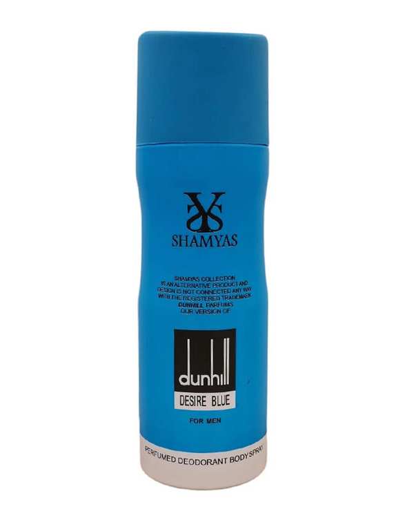 اسپری بدن مردانه شمیاس Shamyas مدل Dunhill Desire Blue حجم 200ml