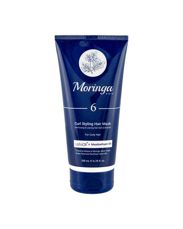 ماسک مو حالت دهنده موهای فر مورینگا امو Moringa Emo شماره 6 حجم 200ml