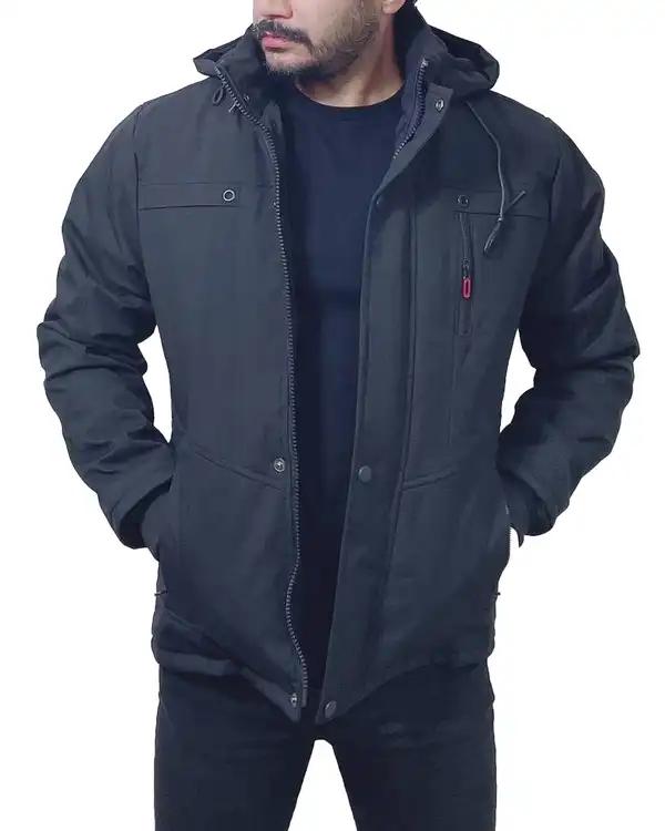 کاپشن مردانه دولایه مشکی دیورسو Diverso مدل لاینر کد 4805