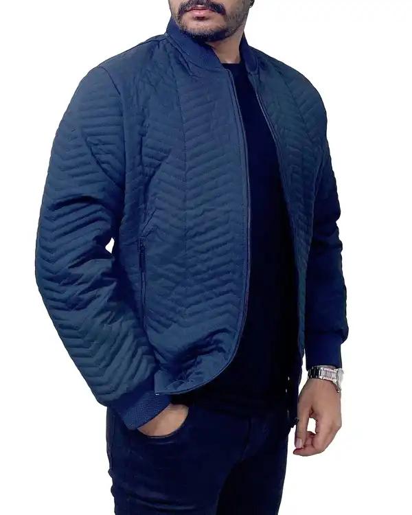 کاپشن مردانه پنبه دوزی سرمه ای دیورسو Diverso مدل خلبانی کد 4806