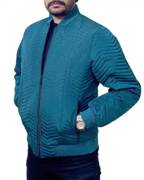 کاپشن مردانه پنبه دوزی سبز کله غازی دیورسو Diverso مدل خلبانی کد 4808