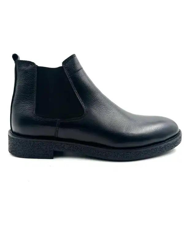 بوت چرم مردانه طبی مشکی چرم میخچی Mikhchi Leather مدل G830