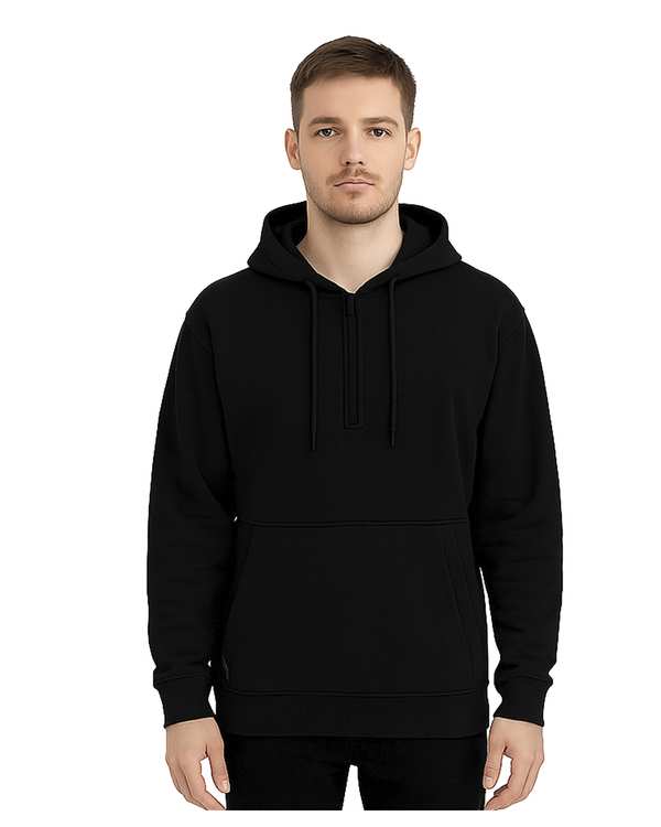 هودی مردانه کلاه دار نیم زیپ مشکی سوپردرای Superdry کد 7626009