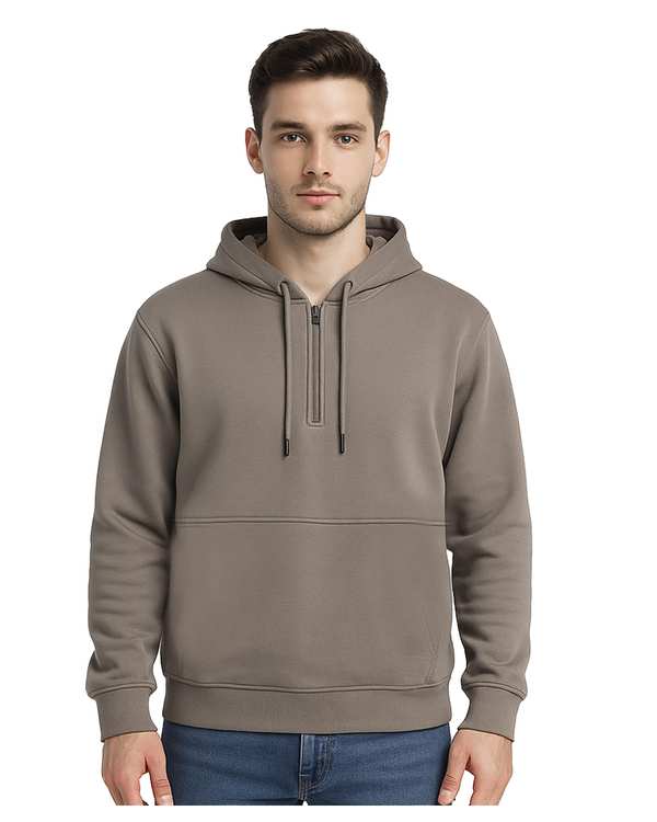 هودی مردانه کلاه دار نیم زیپ طوسی روشن سوپردرای Superdry کد 7626009