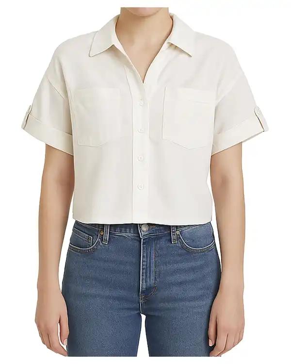 شومیز زنانه آستین کوتاه سفید سوپردرای Superdry کد W13S53304C