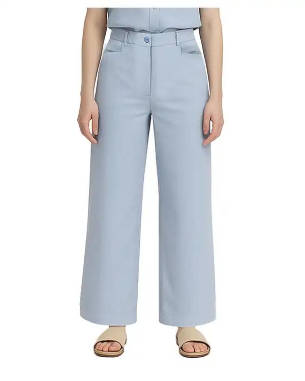 شلوار زنانه نیم بگ لینن آبی سوپردرای Superdry کد W17S52802N