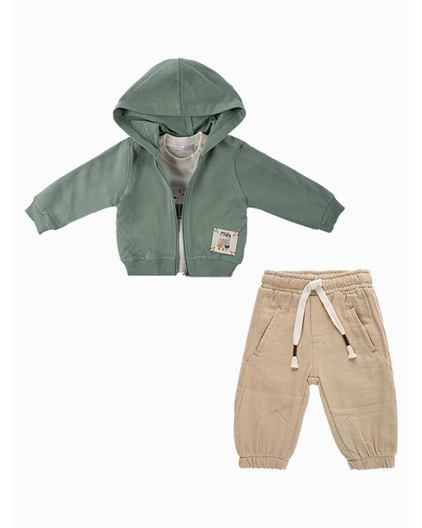 ست سه تکه لباس پسرانه نوزادی فیورلا Fiorella مدل کلاب خرس کوچولو کد 25540