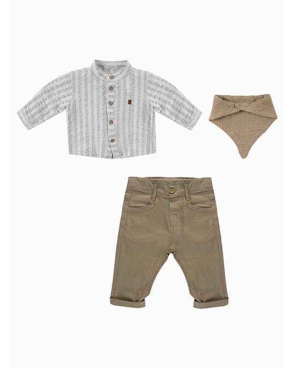 ست شومیز و شلوار پسرانه نوزادی سبز فیورلا Fiorella مدل آرش کد 25552