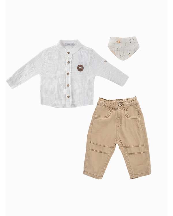 ست شومیز و شلوار پسرانه نوزادی فیورلا Fiorella مدل اردکی کد 25553