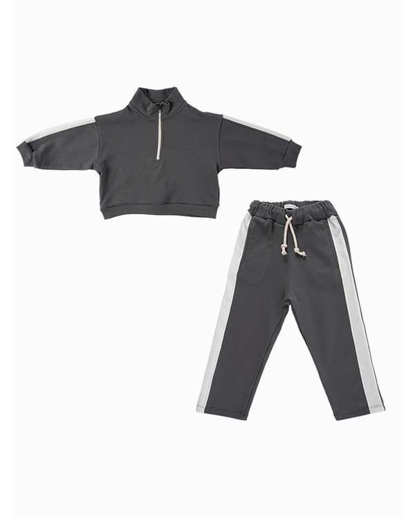 ست سویشرت و شلوار دخترانه خاکستری فیورلا Fiorella مدل ترنم کد 35562