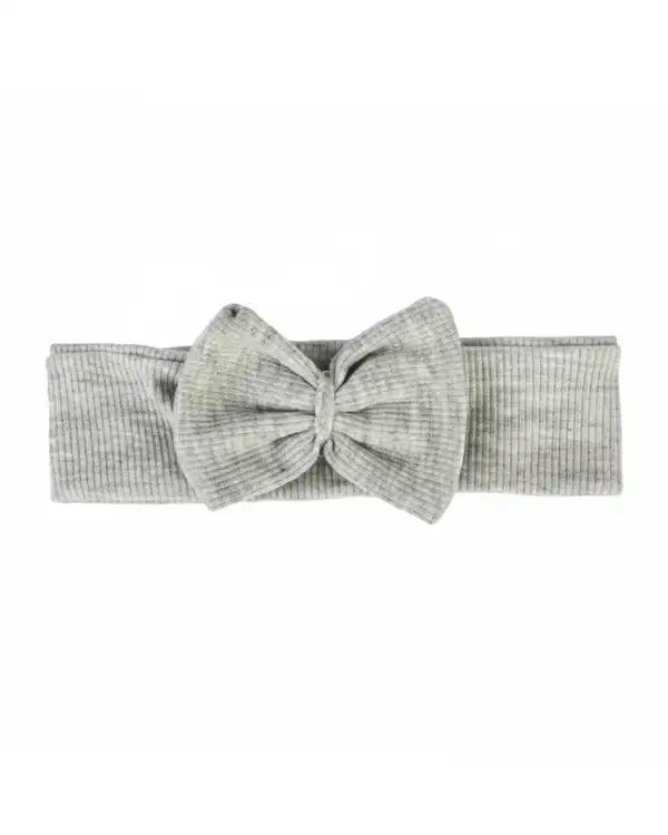 هدبند نوزادی طوسی روشن مدل پاپیونی