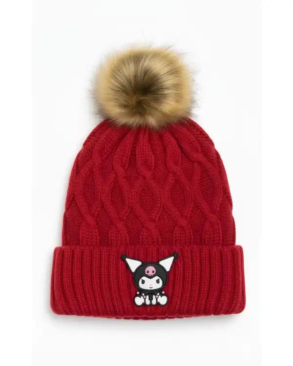 کلاه زمستانی بچگانه قرمز طرح کرومی